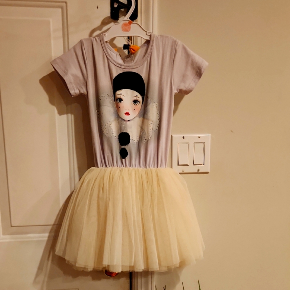 Graphic T-Shirt Dress with Tulle Skirt